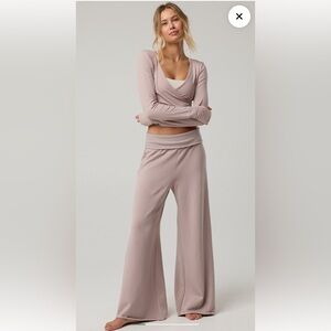 Aerie SET NWT - Best for XS/S - OTT Fleece fold over pant + thumbs up wrap top